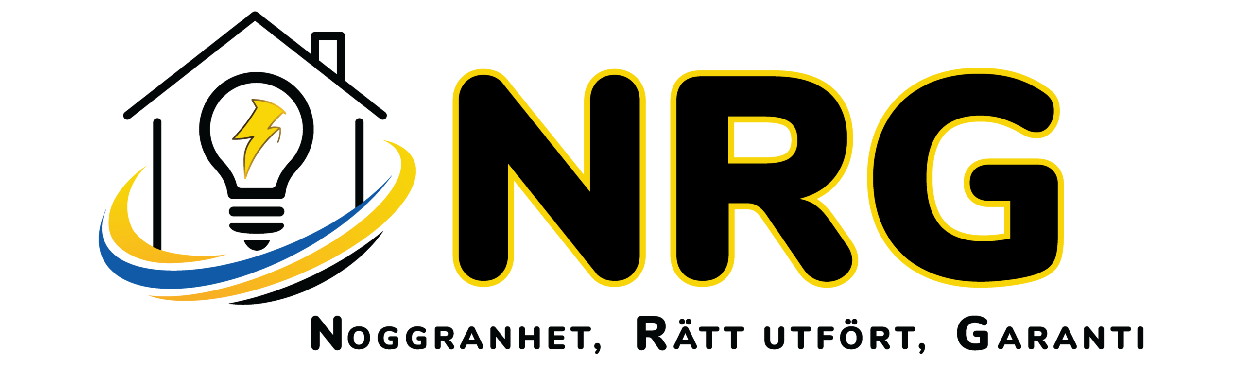 Logotyp för NRG med slogan